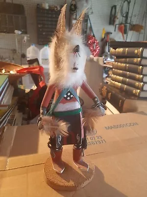 VTG Native American Indian Wolf Man Kachina Doll Signed Hopi Folk Art 11  • $45.50