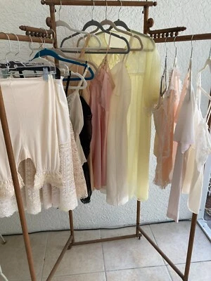 $19.99 • Buy Lot Vintage 1950's Lingerie Camesoles Nylon Robe Half/full Slips & More 14  Pcs