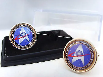 £10.99 • Buy Star Trek Starfleet Engineers Badge Mens Cufflinks Cuff Links Gift