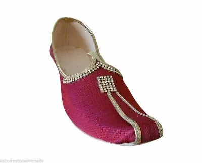 Men Shoes Leather Handmade Indian Wedding Khussa Jutties Mojaries Size UK 5.5 • £44.36