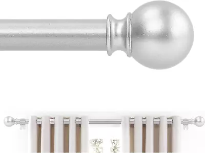 Silver Curtain Rods 28 To 48 Inches Splicing Drapery Rods Small Curtain Rods Set • £13.50