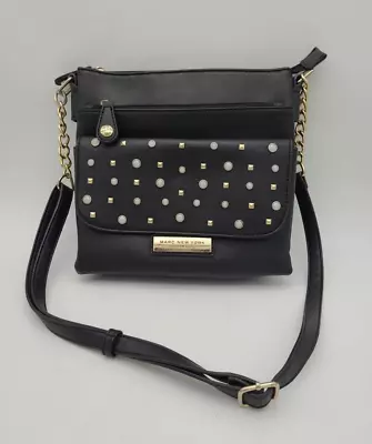 Marc New York Leather Black Crossbody Purse Handbag Andrew Mark Studs • $29.50