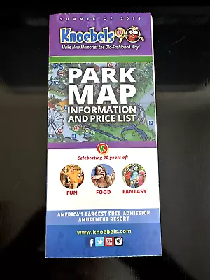 2016 Knoebels Amusement Park Guide & Map - Elysburg PA (Summer) • $5