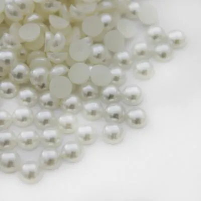 £2.47 • Buy 1000 High Quality Flat Back Half Round Pearls Nail Art Craft Face Embellishment