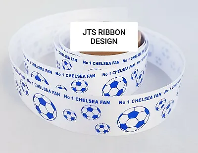 Chelsea Football Ribbon 25mm Ideal For Cakes And Present Wrap No 1 CHELSEA FAN • £1.50
