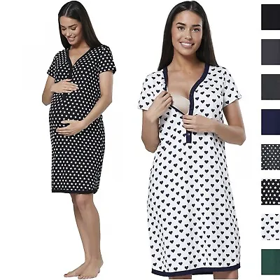 £21.99 • Buy HAPPY MAMA Women's Maternity Nursing Hospital Gown Buttoned Nightshirt 559