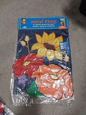 Vintage NCE Mini Flags Fall Flowers 11x16 • $10.95