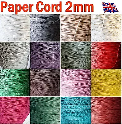 Raffia Paper Cord 2mm Decorative Strong String DIY Craft Gift Packaging 10m 50m • £2.30