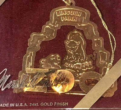 Marshall Fields 24 Kt Gold Finish Chicago Christmas Lincoln Park Zoo Ornament • $29.95