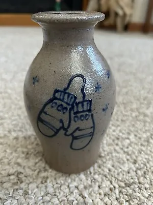 Vintage 6  Stoneware Vase 2008 Cambridge Wi (Mittens) • $15