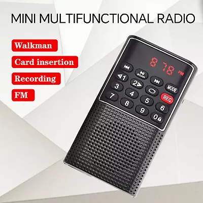 Portable Rechargeable Mini Digital Radio MP3 Music Player FM USB SD Card Speaker • $18.35