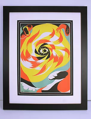 Vivid 1938 ORIGINAL Andre MASSON Color Lithograph BLAZING SUN Signe Framed COA • $217