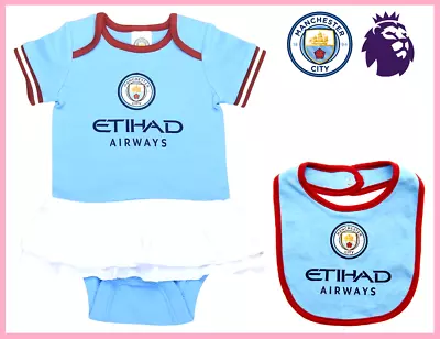 ⚽️Manchester City FC⚽️Authentic⚽️Baby Girls Home Kit Set⚽️0-3 Months⚽️New⚽️02⚽️ • £14.99