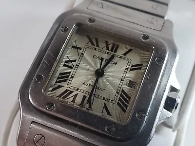 Vintage Unisex Stainless Auto Cartier Santos Galbe Watch 2319  E27 • $4000