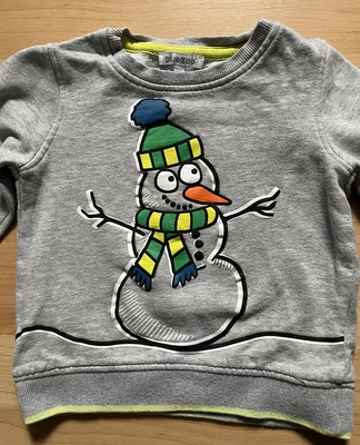 Boys Blue Zoo Christmas Snowman Jumper 18-24 Months • £0.99