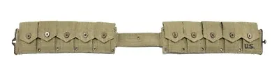 US M1 GARAND M1923 CARTRIDGE BELT LT. OD MARKED JT&L 1943 Free Shipping! • $39.99