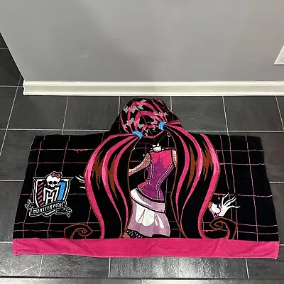 Monster High Hood Towel Mattel 2013 34  X 46  Bath Hoodie Pink Black Draculaura • $17.42