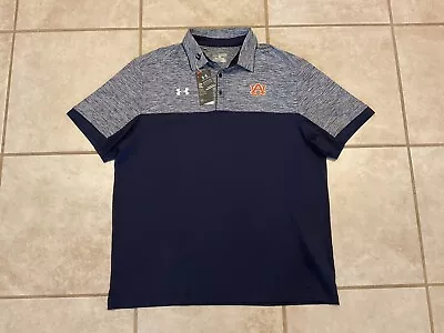 Auburn University Tigers Under Armour Golf Polo Shirt Men’s 2XL NWT Blue • $26.99