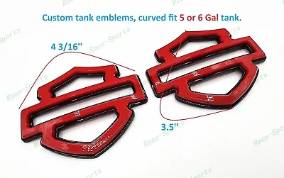 2Pcs Set Gloss Red Black Double Layer Harley CVO Custom Tank Emblems Badges • $100.83