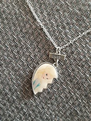 Best Elsa Frozen Necklace Half Heart Disney Pendant Friend Sister • £3