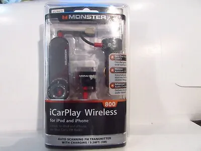 Monster ICarplay Wireless 800 FM Transmitter Car Charger IPod IPhone FM Presets • $14.99