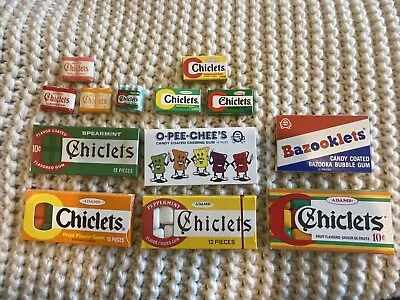 Vintage CHICLETS BAZOOKA & O-PEE-CHEE Gum Packs Unopened NOS 1960's - 1980's • $65