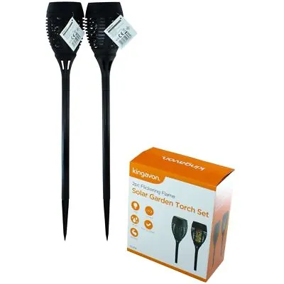 Kingavon Flickering Flame Solar Torches 2pc • £17.32