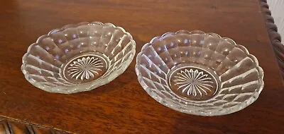2 X Jacobean Clear Glass Nibbles Dishes • £8