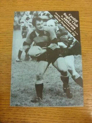 28/09/1985 Rugby Union Programme: Cardiff V Aberavon  (Folded Worn). Faults Are • £3.99
