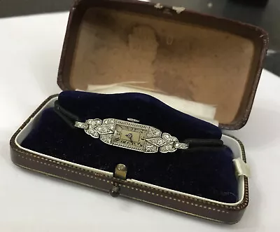 £795 • Buy Antique Art Deco Diamond Platinum Platine Ladies Cocktail Watch Not Working