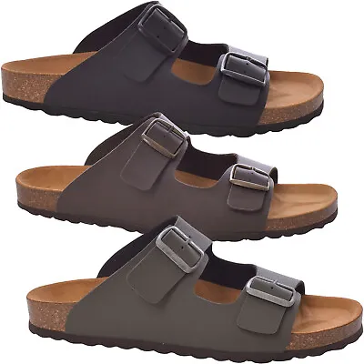 Lambretta Mens Avalon Twin Buckle Slip On Summer Flip Flops Sandals • £25