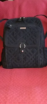 Vera Bradley Black Quilted Backpack Campus Bag • $45