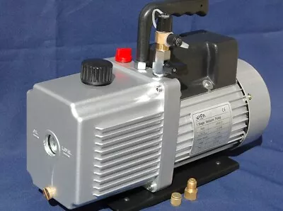 Rotary Vane Vacuum Pump 12CFM 3/4HP 29 Hg HVAC Milker Machine Hookup+Check Valve • $399