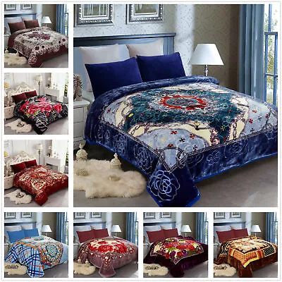 Queen King Heavy Blanket Korean Style 2 Ply Reversible Bedding Blanket 8-10lbs • $66.99