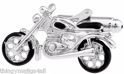 £7.89 • Buy Pair Motorbike Silver Cufflinks Shirt Motorcycle Dirt Trials Bike Scramble  Uk