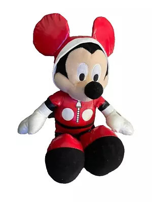 Disney Mickey Mouse Plush Soft Toy Red Vinyl Plastic Body Cloth Face 13  Tall • £2