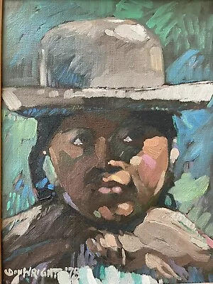 Vintage Original 1978 Louisiana Artist DON WRIGHT Painting Of Young Girl • $500