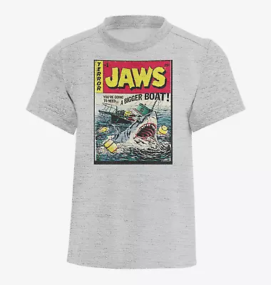 Jaws Film Movie Funny Birthday Retro Halloween Grey T Shirt • £6.49