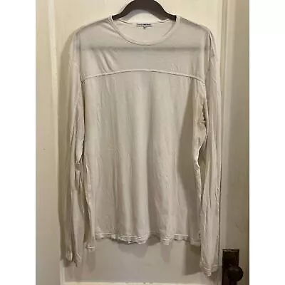 Standard JAMES PERSE White 100% Cotton Long Sleeve T Shirt Tee Top Men's Size XL • $29