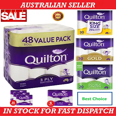 $23.89 • Buy New Quilton Toilet Paper Tissue Rolls 3 Ply 180 Sheets Toilet Paper Roll AU