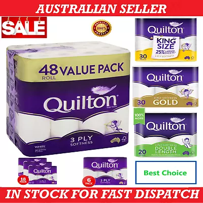 New Quilton Toilet Paper Tissue Rolls 3 Ply 180 Sheets Toilet Paper Roll AU • $45.99