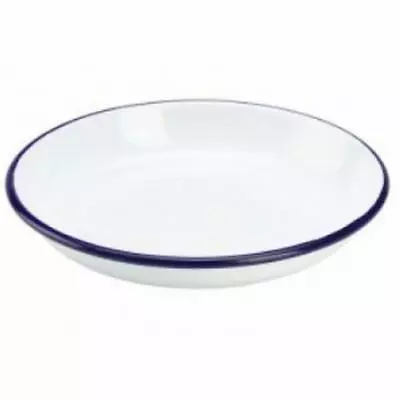 2 X Falcon White Enamel Round Pie Rice Plate Baking Dish Tin 24cm • £14.99