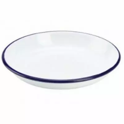 Falcon White Enamel Round Pie Rice Plate Baking Dish Tin 24cm • £8.99