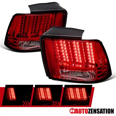 Fit 1999-2004 Ford Mustang GT Red Smoke Tail Lights Sequential LED Signal 99-04 • $103.23