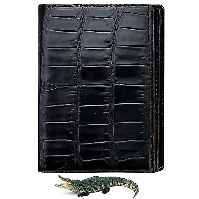 Black Crocodile Vertical Wallet Genuine Leather High Quality Men's Card Holder • $65
