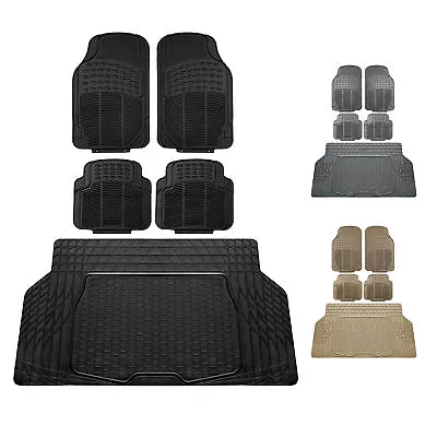 Trimmable Rubber Car Floor Mats Heavy Duty All Weather With Cargo Mat • $44.99