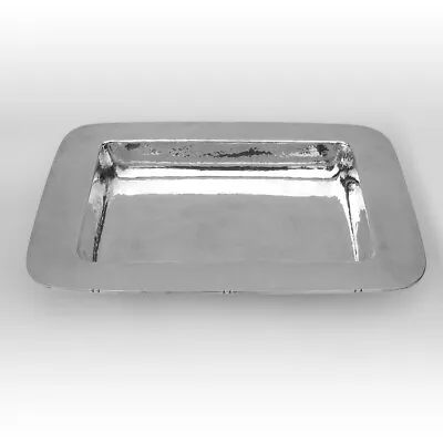 Dirk Van Erp Hammered Serving Dish Silver Plated Copper 1930s • $700