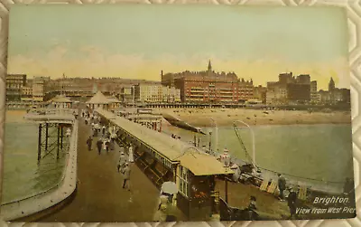 £0.99 • Buy Vintage Postcard `Brighton - View From West Pier` - Unused (early 1900s)
