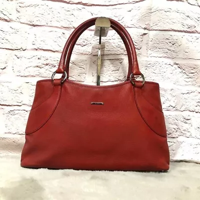 Vintage Old Gucci Leather Tote Bag Shoulder Bag Red Made In Italy • $188