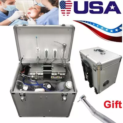 Mobile Dental Portable Delivery Unit Roll Case Air Compressor Syringe Suction 4H • $549